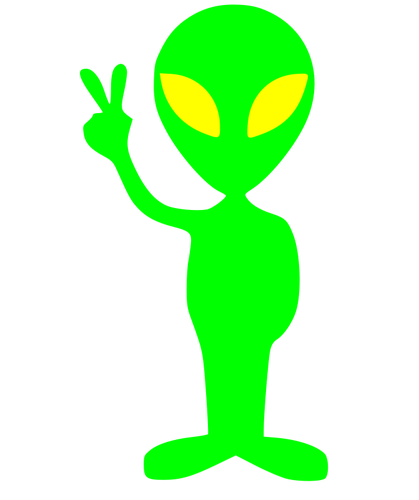 419x500 Green Alien Vector Image