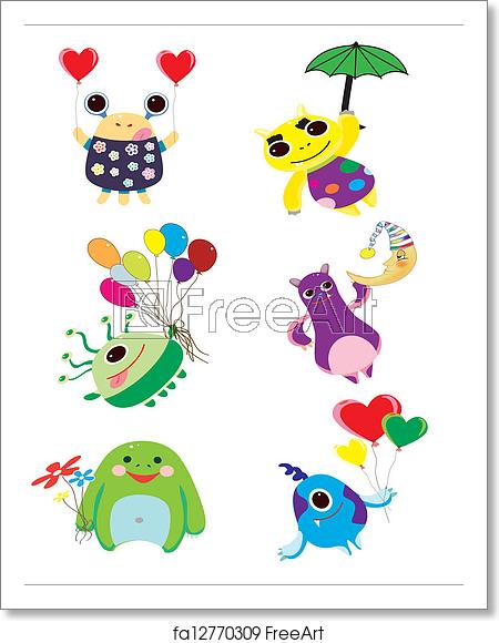 450x580 Free Art Print Of Cute Alien Vector Freeart