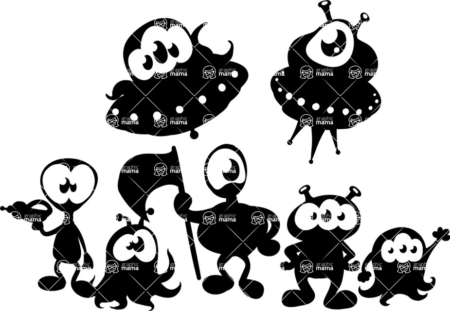 925x640 Aliens Vector Silhouettes Graphicmama
