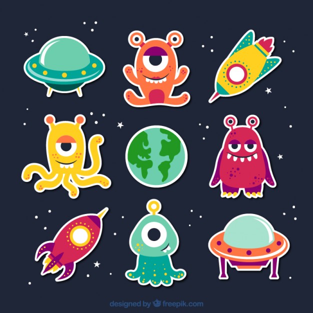 626x626 Cartoon Aliens Vector Free Download