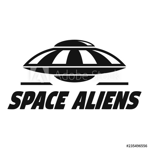 500x500 Space Aliens Logo Simple Illustration Of Space Aliens Vector Logo