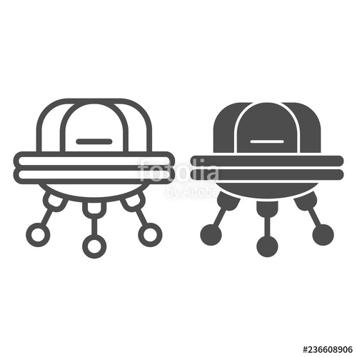 500x500 Ufo Line And Glyph Icon Space Aliens Vector Illustration Isolated