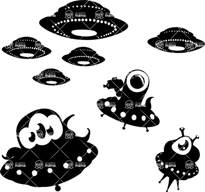 682x640 Ufos And Aliens Vector Silhouettes Graphicmama