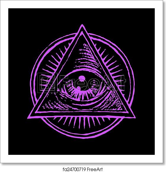 561x581 Free Art Print Of All Seeing Eye Vector Human Eye In Engraved