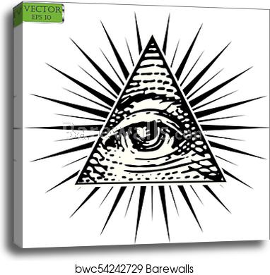 382x390 All Seeing Eye Vector, Canvas Print Barewalls Posters Prints