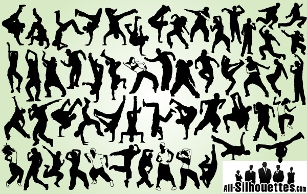 600x380 Free Vectors Hip Hop Dancer Pack Silhouette All Silhouettes