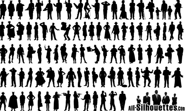 600x360 People Silhouette Free Vector In Adobe Illustrator