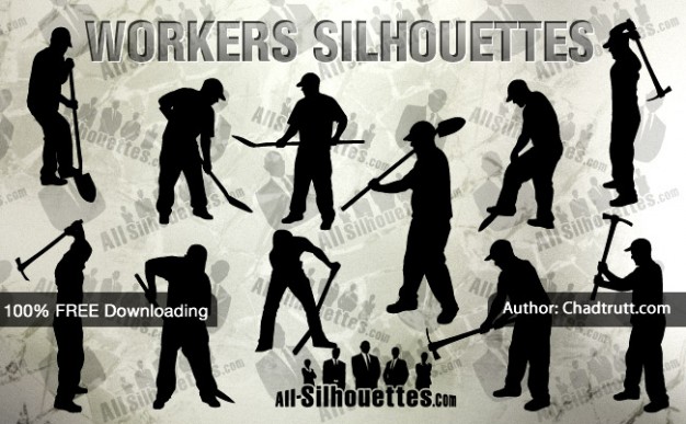 626x387 Vector Workers All Silhouettes Vector Free Download