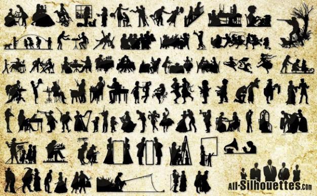 626x387 Century Silhouettes All Silhouettes Vector Free Download