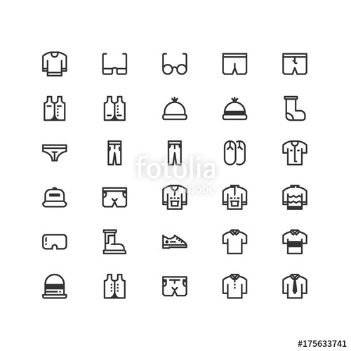 500x500 Minimal Icon Set Of Clothing Vector Line Icons Collection Good
