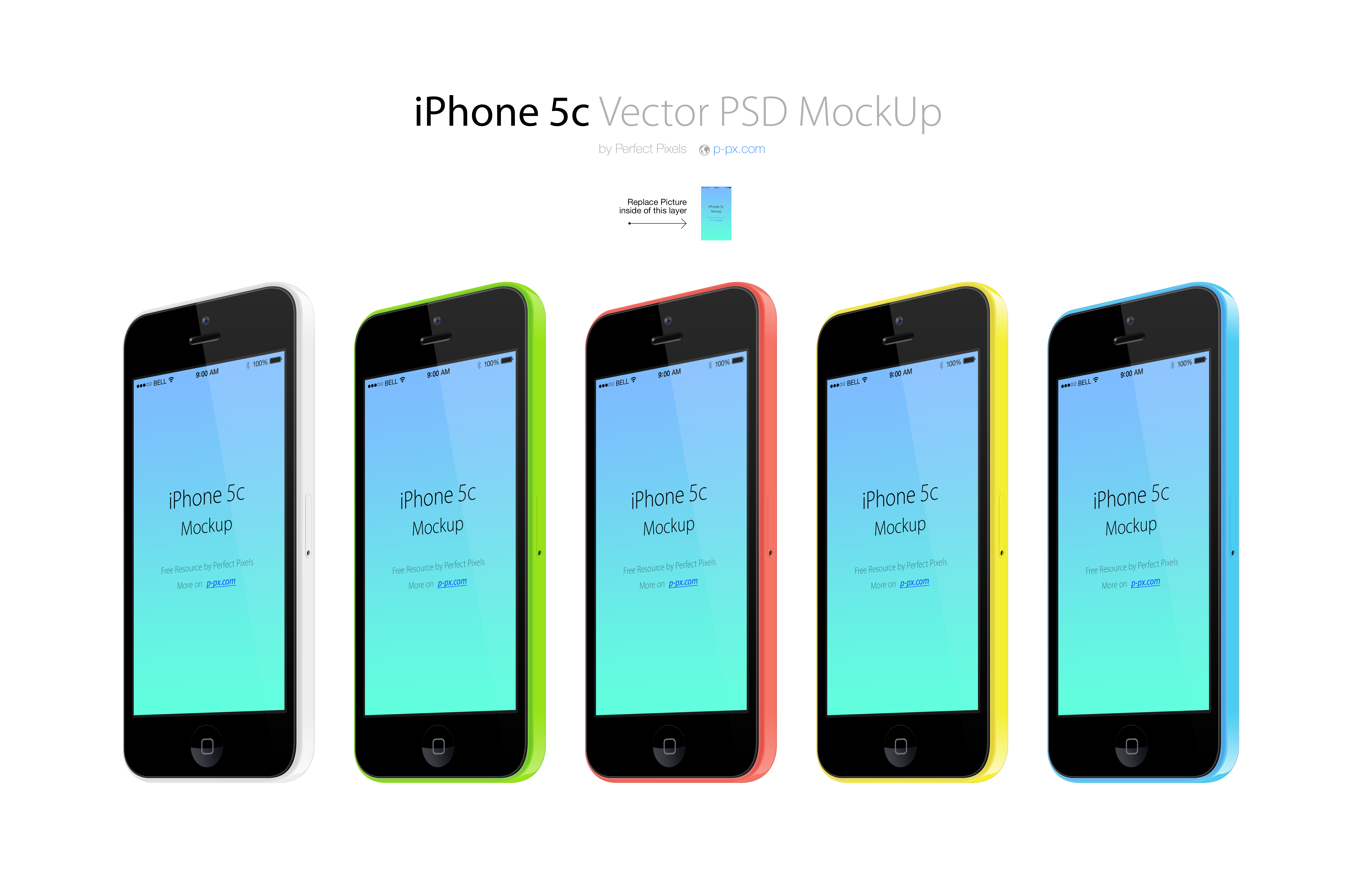 6188x4023 Iphone Views All Colors Vector Mockup Perfect Pixels