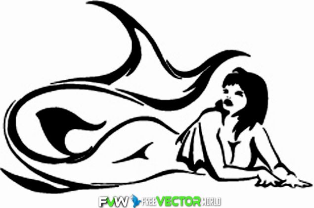 635x420 Girl Siren Vector Image
