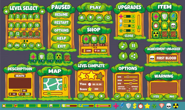 626x371 Interface Game Design All Screens You Need For Creating Game