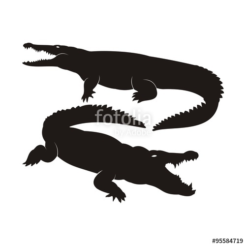 500x500 Crocodile Silhouette Vector Stock Image And Royalty Free Vector