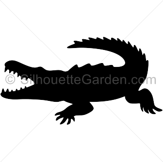 336x334 Alligator Silhouette Png Vector, Clipart