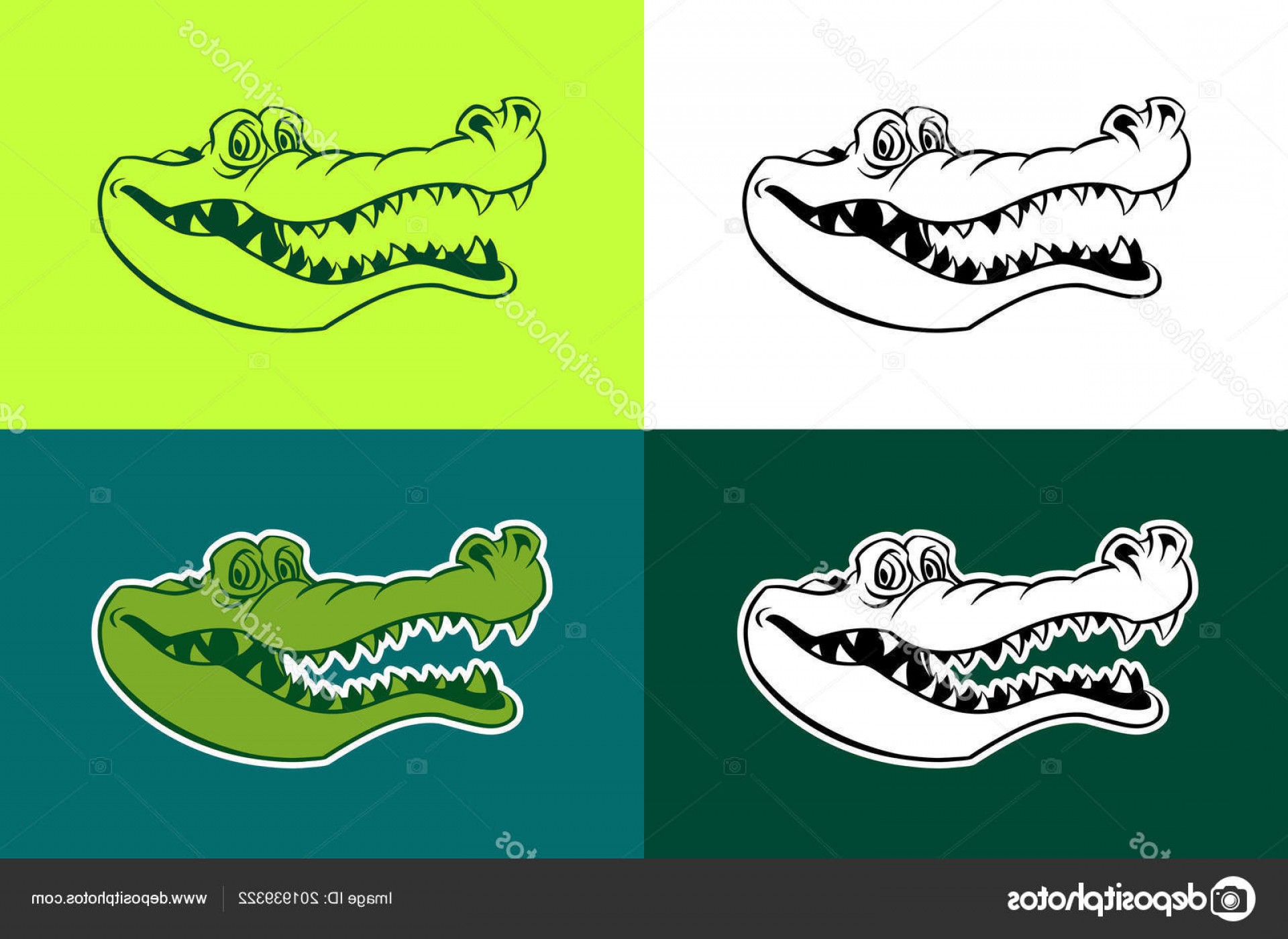1920x1400 Stock Illustration Alligator Vector Outline Silhouettes Hoodamathrun