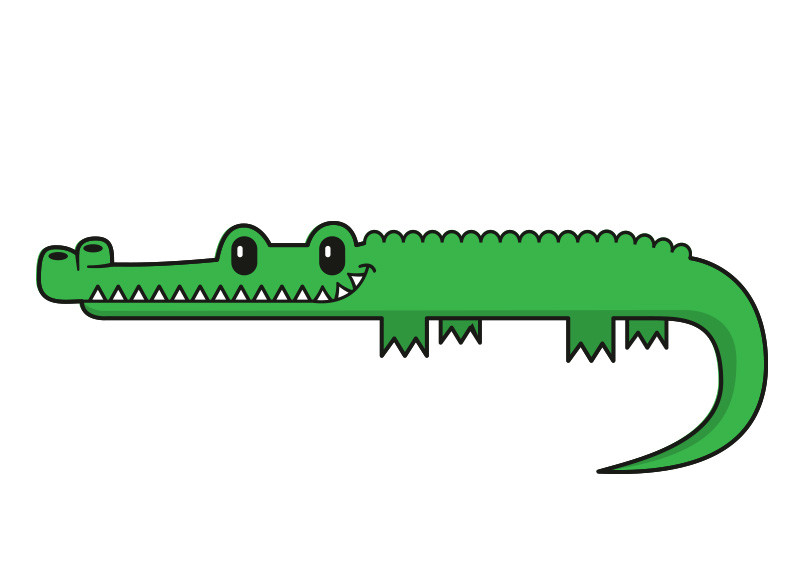 800x566 Vector Alligator Illustration