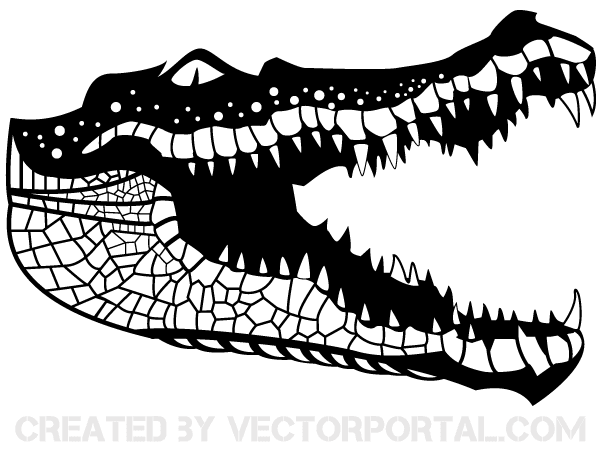 600x450 Crocodile Vector Art
