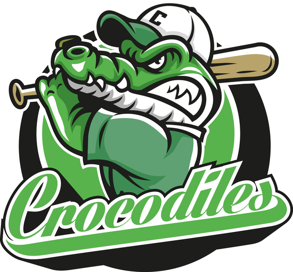 600x556 Crocodile With Baseball Label Vector Free Download