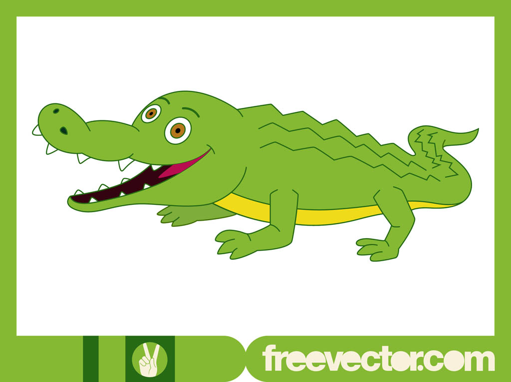 1024x765 Happy Crocodile Vector Art Graphics