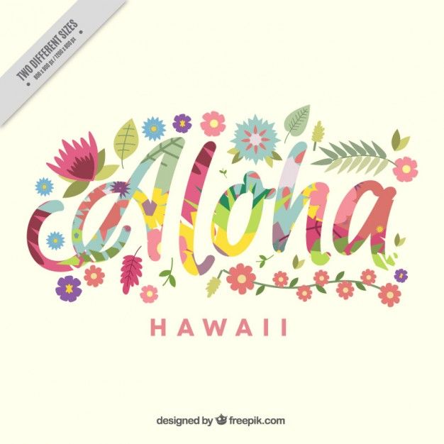 626x626 Aloha Background With Colorful Flowers Free Vector Graphic