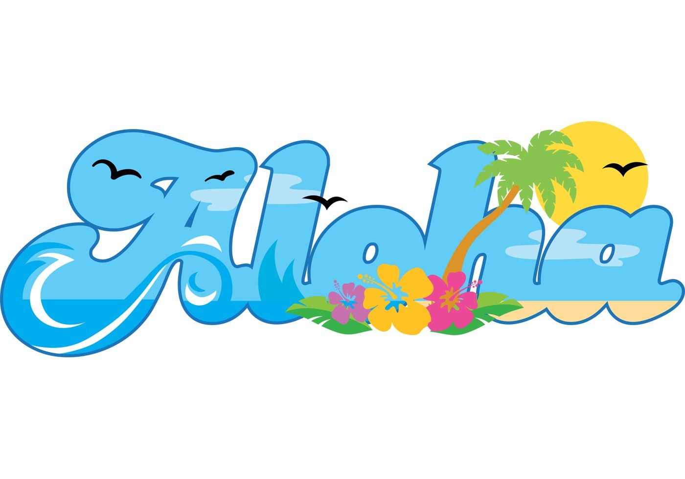 1400x980 Hawaiian Clip Art Backgrounds Aloha Hawaii Vector Free Vector