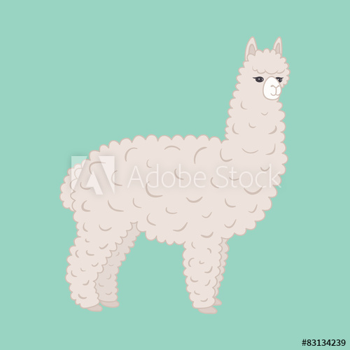 Cute Alpaca Vector Illustration 500x500 Cute Alpaca Vector Illustration