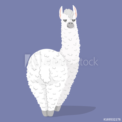 Cute Cartoon Lama Alpaca Vector Illustration Unique Design 500x500 Cute Cartoon Lama Alpaca Vector Illustration Unique Design