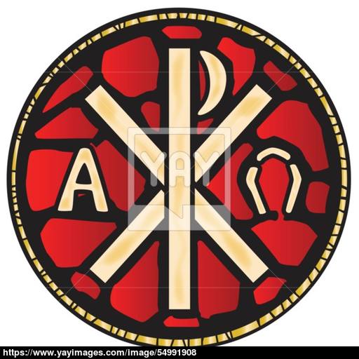 512x512 Alpha Omega Stain Glass Window Vector