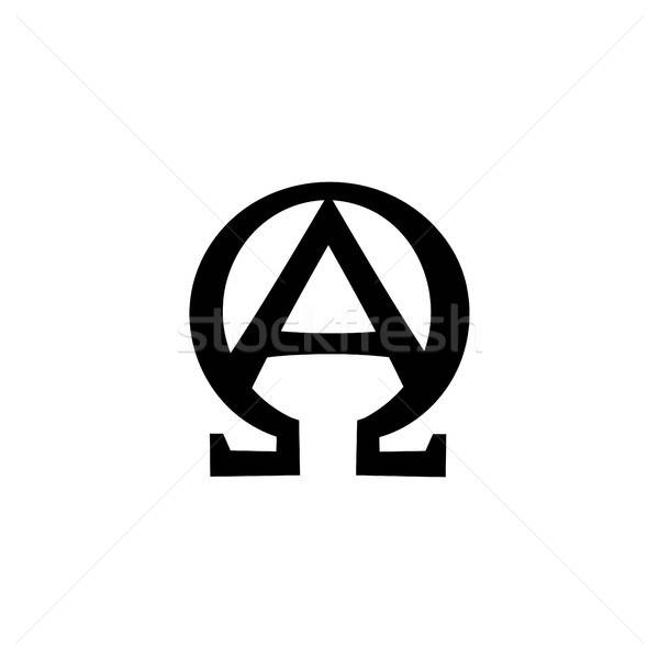 600x600 Monogram Of The Biblical Phrase I Am Alpha And Omega Vector