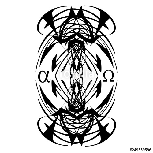 500x500 Tattoo Designs Alpha And Omega, Abstract Element On White