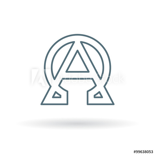 500x500 Abstract Alpha And Omega Icon Beginning And End Sign Greek Alpha