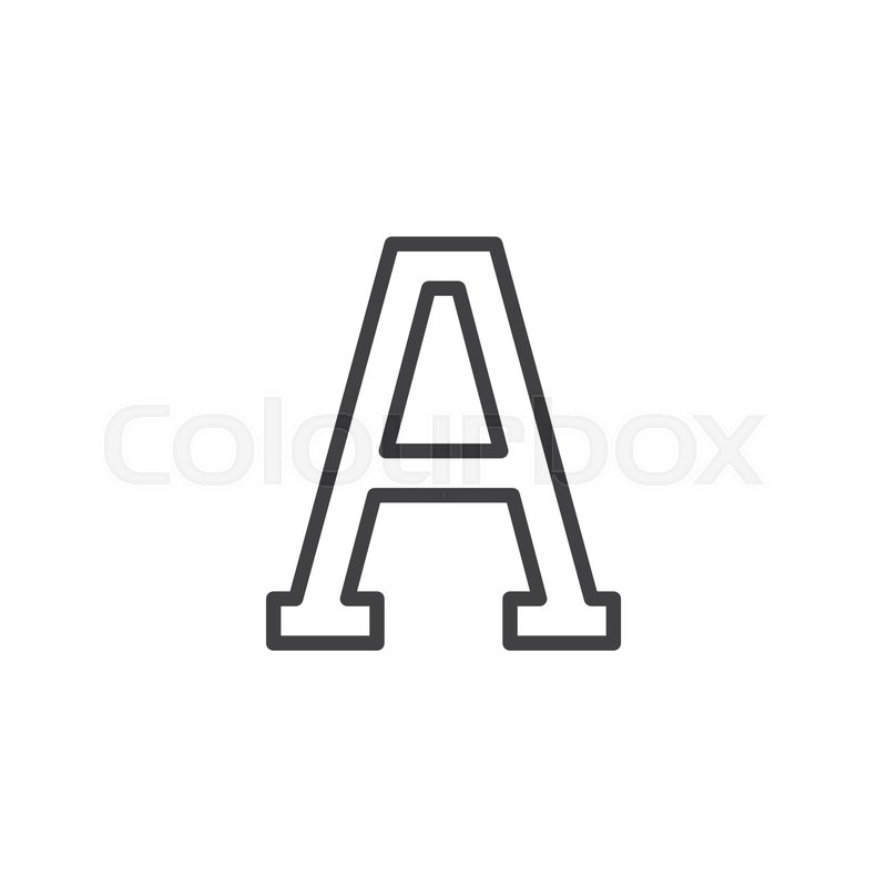 800x800 Alpha Letter Outline Icon Linear Stock Vector Colourbox