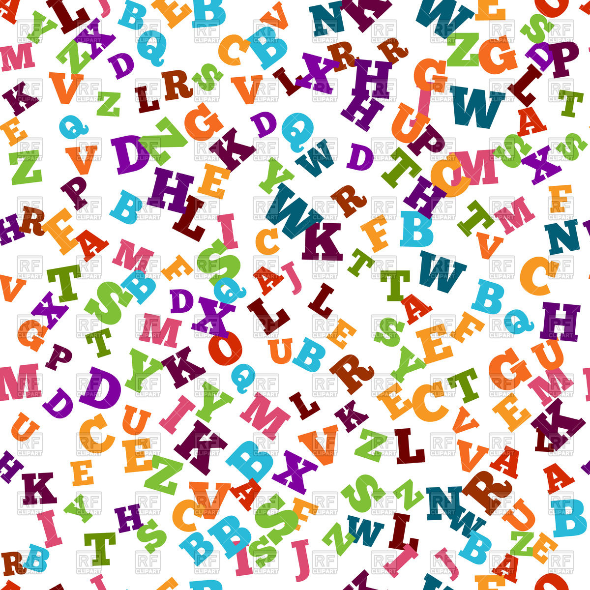 Abstract Colorful Alphabet Seamless Background Vector Image 1200x1200 Abstract Colorful Alphabet Seamless Background Vector Image