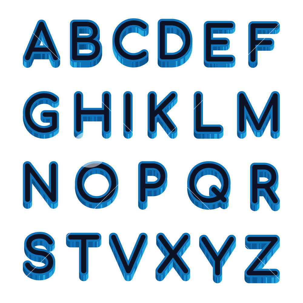 Letters Latin Alphabet Isolated On White Background Vector 1000x1000 Letters Latin Alphabet Isolated On White Background Vector