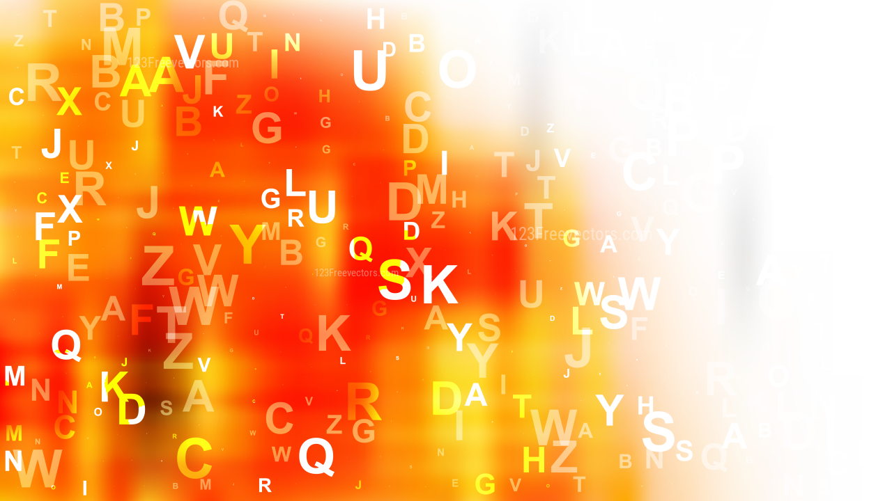 Orange And White Random Alphabet Background Vector Art 1280x720 Orange And White Random Alphabet Background Vector Art