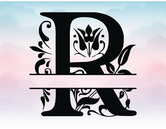 570x445 Split Monogram Letter Monogram Regal Split Alphabet Vector