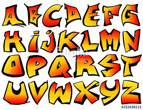 English Alphabet Vector From A To Z In Graffiti Gradient Color 500x385 English Alphabet Vector From A To Z In Graffiti Gradient Color