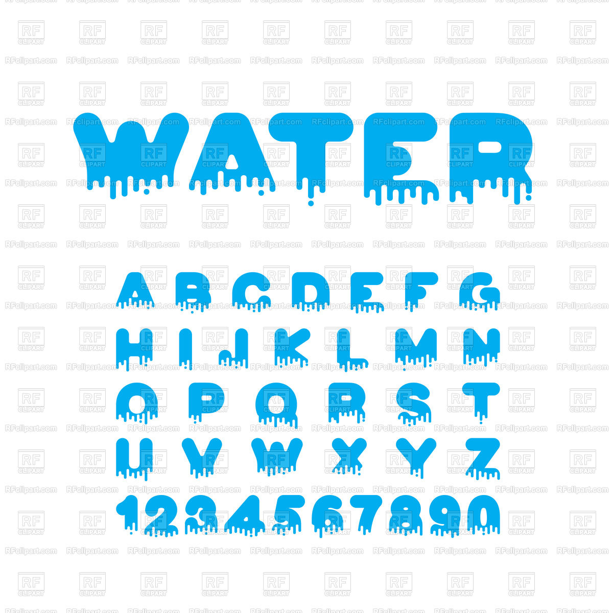 Water Liquid Font Of Alphabet Vector Image Of Fonts Type 1200x1200 Water Liquid Font Of Alphabet Vector Image Of Fonts Type