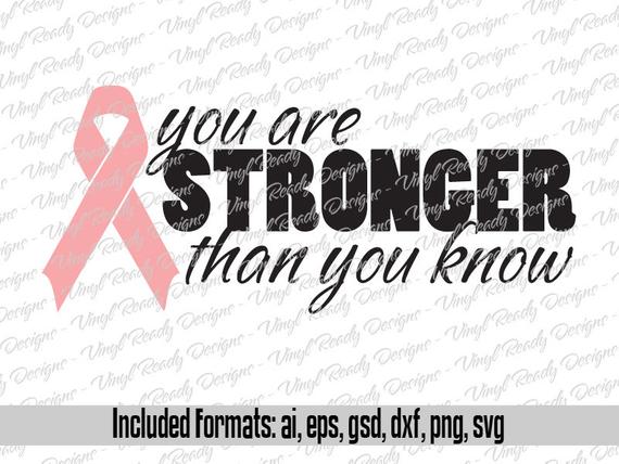 570x428 You Are Stronger Than You Know Cancer Ribbon Vector Art Etsy