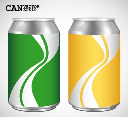 450x413 Aluminum Cans, Realistic Vector Royalty Free Vector Graphics