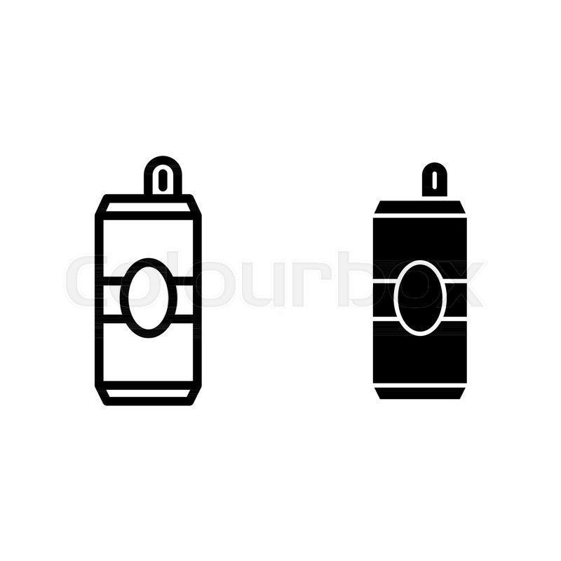 800x800 Beer Can Line And Glyph Icon Aluminum Stock Vector Colourbox