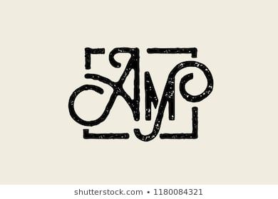 390x280 Am Ornamental Monogram Logo With Elegant Decorative Letter