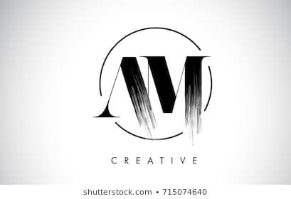 409x280 Am Brush Stroke Letter Logo Design Black Paint Logo Leters Icon