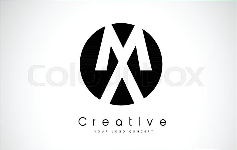 800x508 Am Letter Logo Design Inside A Black Stock Vector Colourbox