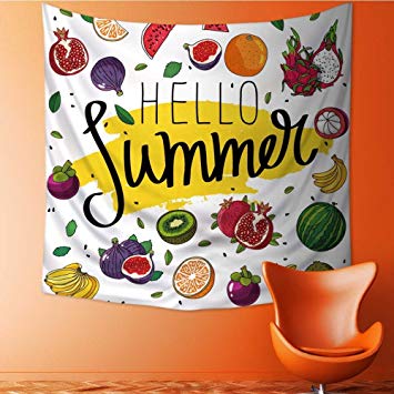Muyindo Tapestry Mystic House Decor,quote Hello Summer 355x355 Muyindo Tapestry Mystic House Decor,quote Hello Summer