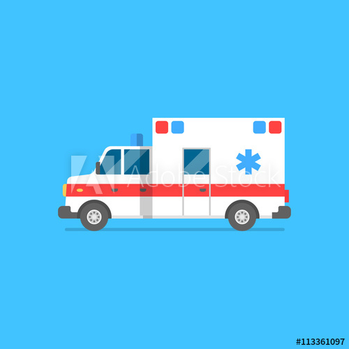 Emergency Ambulance Vector Illustration Medical Vehicle 500x500 Emergency Ambulance Vector Illustration Medical Vehicle