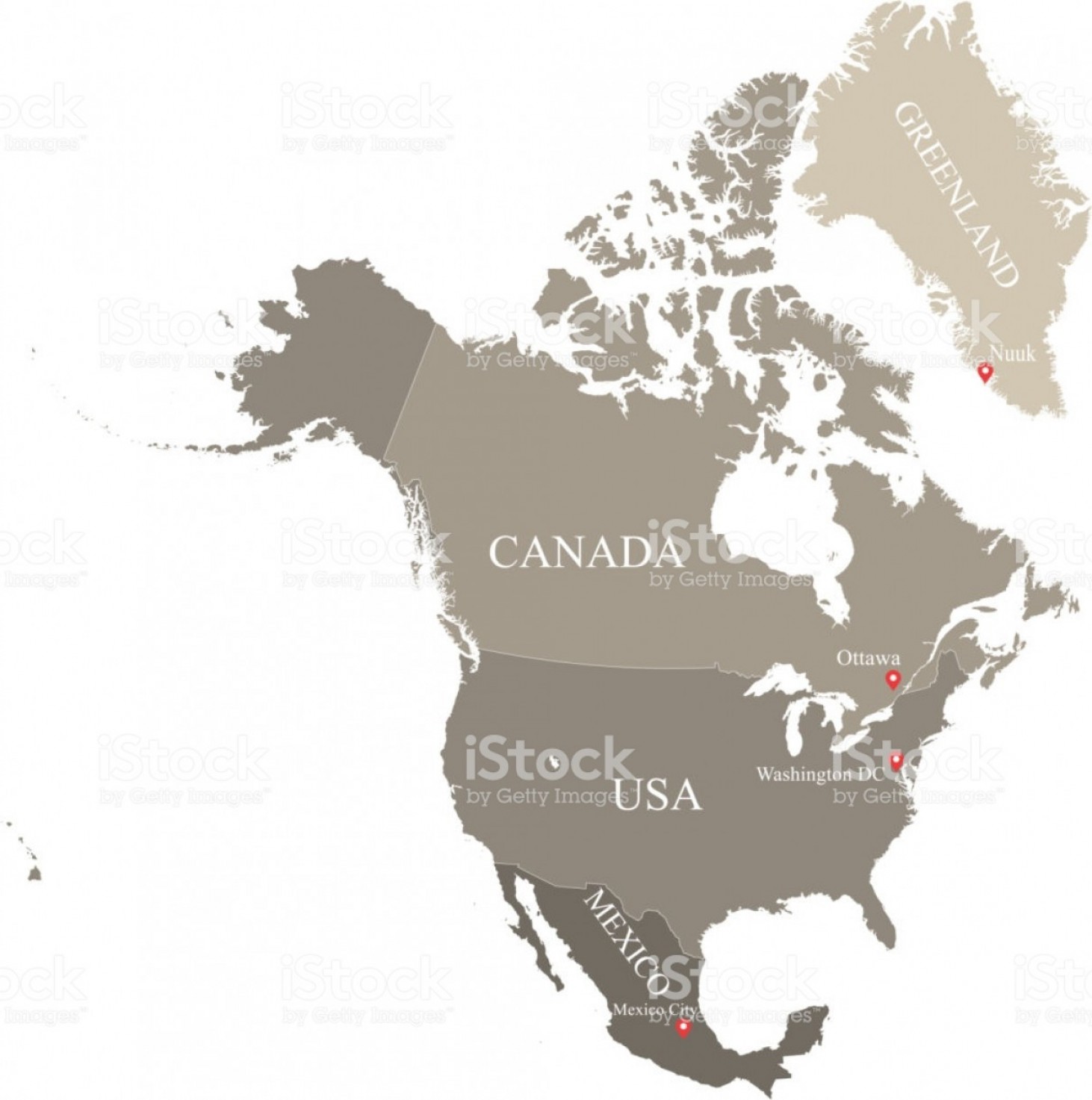 1462x1473 North America Map Vector Outline With Countries Borders