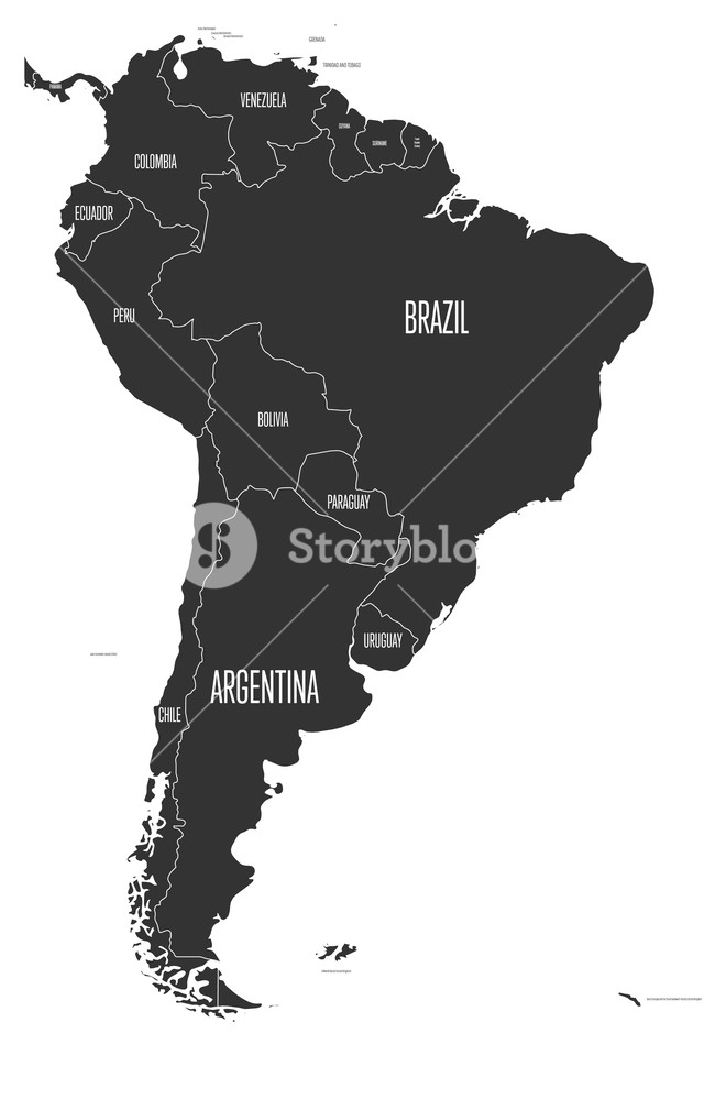 660x1000 Political Map Of South America Simple Flat Vector Map