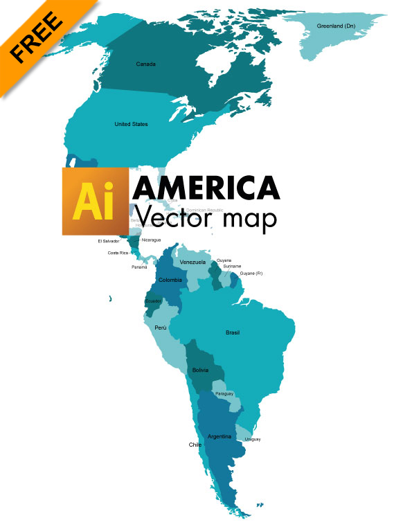 595x761 Free Vector Map Of America